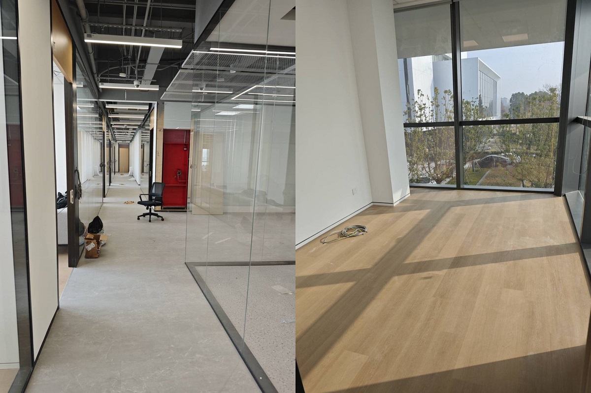 上海北杨人工智能小镇AI科创办公空间地板铺设项目-5000㎡